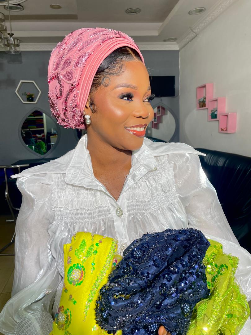 Pink embellished turban